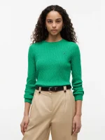 Cable Knit Sweater-Cosmic Green