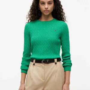 Cable Knit Sweater-Cosmic Green