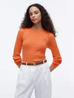 Cable Knit Sweater-Papaya Ray