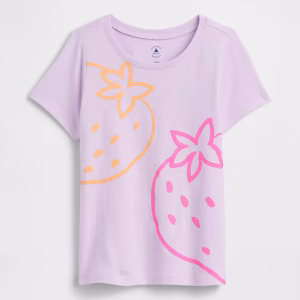 babyGap Graphic T-Shirt-Pale Lilac Purple Strawberries
