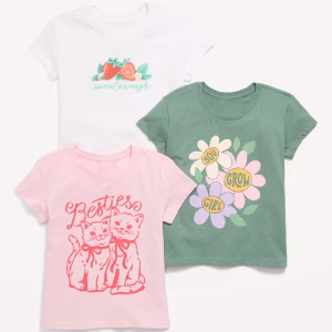 Short-Sleeve Graphic T-Shirt 3-Pack for Girls-Blush On You