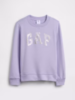 Kids Wedge Crewneck Sweatshirt-Butterflies Lavender