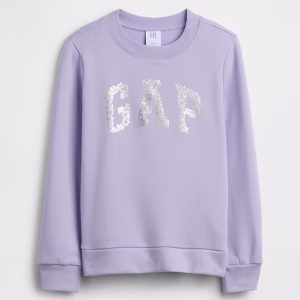 Kids Wedge Crewneck Sweatshirt-Butterflies Lavender