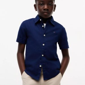 Kids' Linen-Cotton Blend Shirt-Preppy Navy