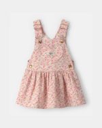 Baby Girl Floral Heart Pocket Skirtall-Pink