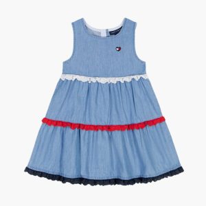 Toddler Tommy Hilfiger Tiered Denim Dress-Blue