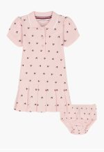 Baby Tommy Hilfiger Heart Polo Dress & Bloomers Set-Dark Pink