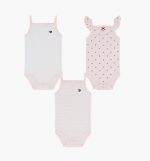 Kids' 3-Pack of Bodysuits-Pink/ White Multi