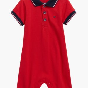 Polo Romper-Red