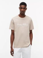 Nautical Script Logo Striped T-Shirt-Batique Khaki