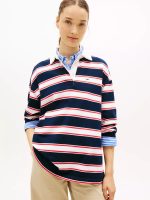 Tommy Jeans Relaxed Stripe Rugby-Dark Night Navy / Multi Stripe