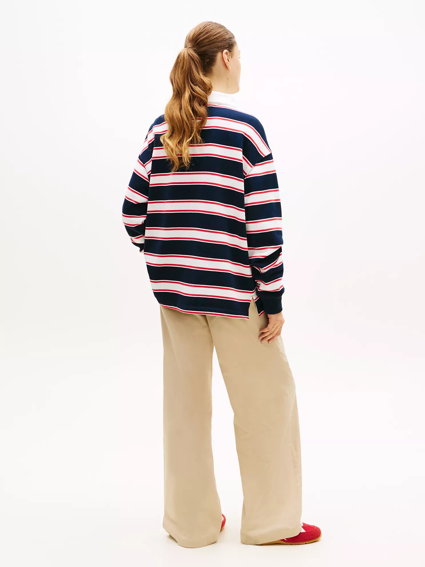 Tommy Jeans Relaxed Stripe Rugby-Dark Night Navy / Multi Stripe - Image 2