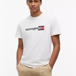 Tommy Jeans Logo T-Shirt-Ecru