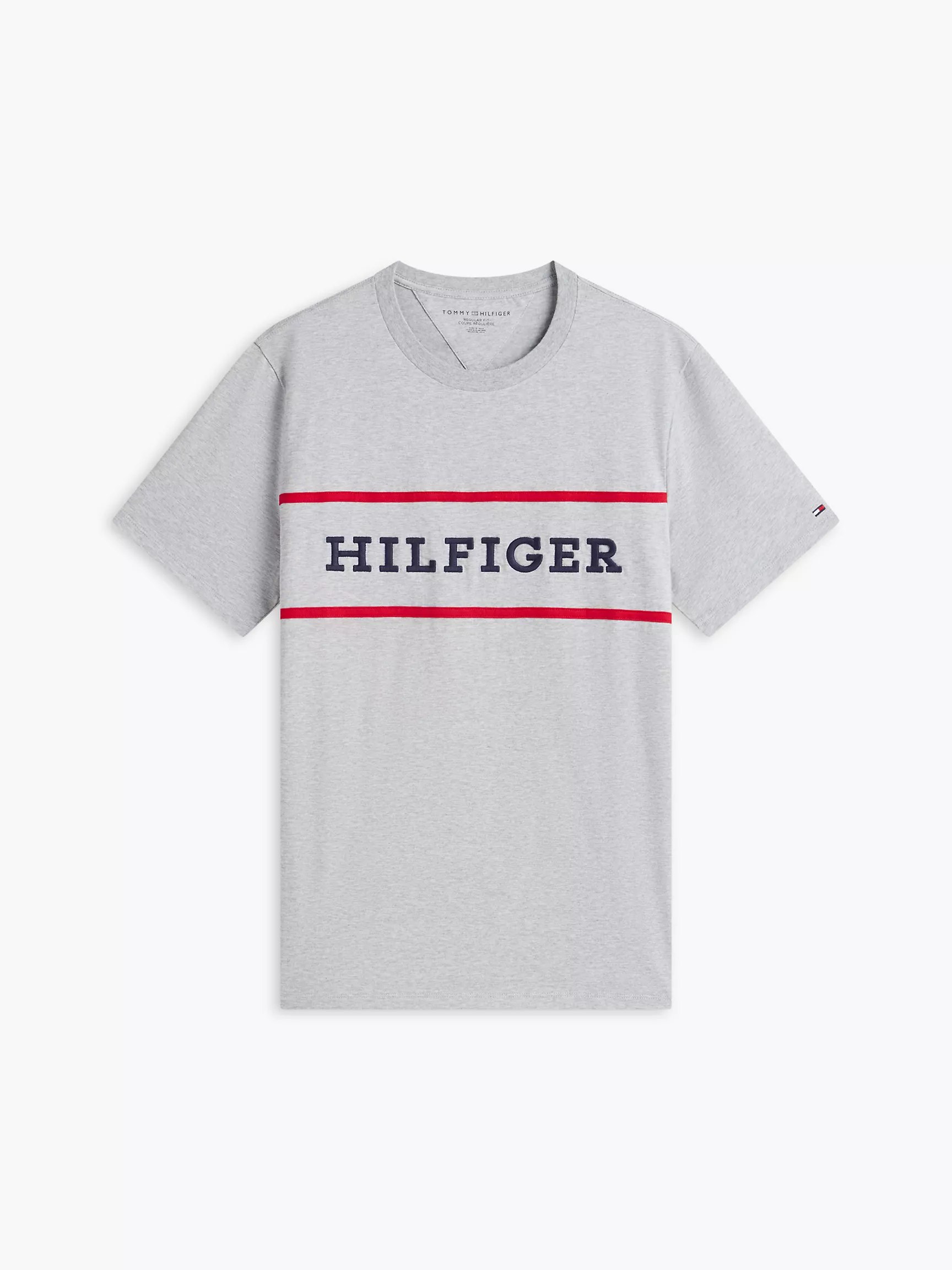 Hilfiger Logo T-Shirt-Grey Heather - Image 3