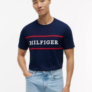 Hilfiger Logo T-Shirt-Carbon Navy