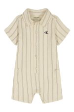Kids' Striped Short Sleeve Romper-Ivory Stripe