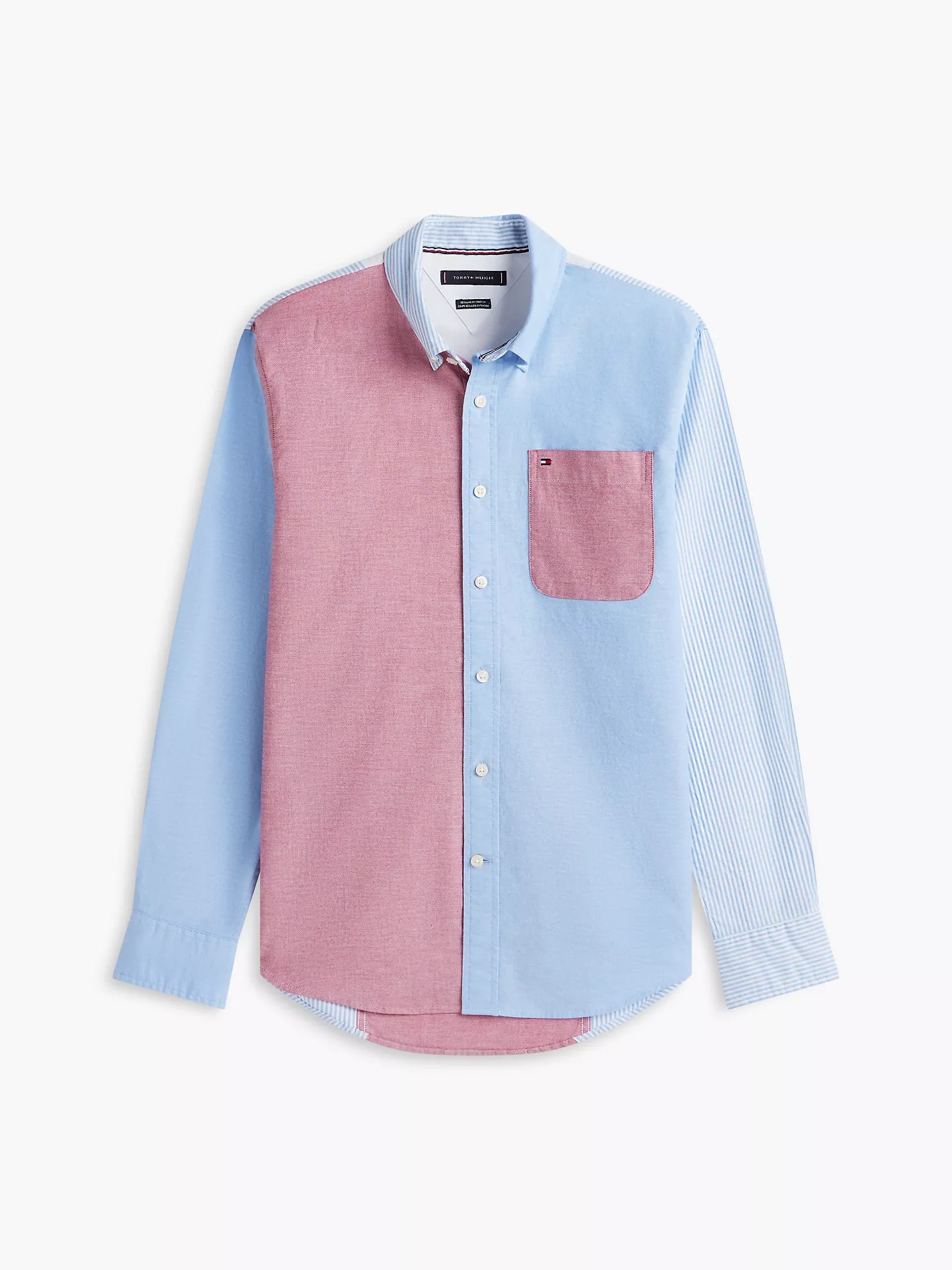 Regular Fit Colorblock Oxford Shirt-Copenhagen Blue Multi - Image 2
