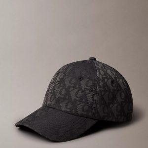 Allover Monogram Baseball Cap-Black
