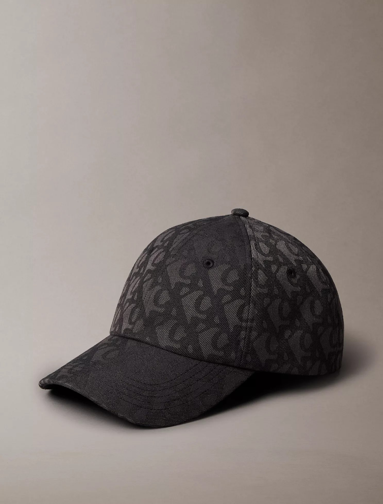 Allover Monogram Baseball Cap-Black
