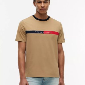 Colorblock Flag Logo T-Shirt-Dark Dune
