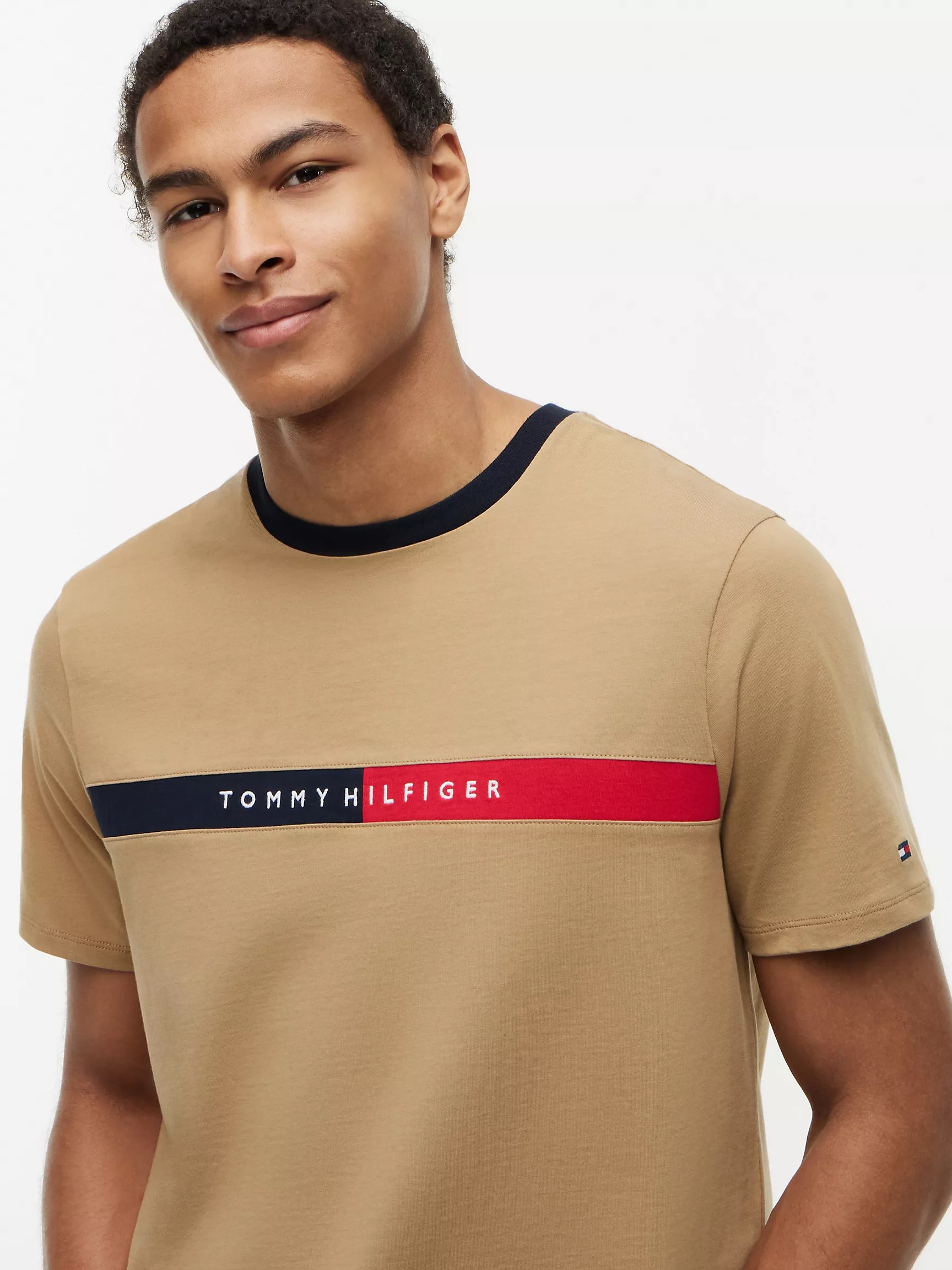 Colorblock Flag Logo T-Shirt-Dark Dune - Image 2