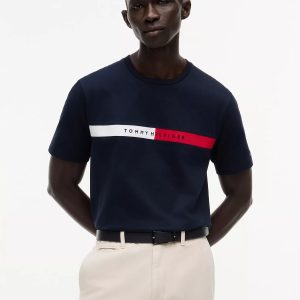 Colorblock Flag Logo T-Shirt-Navy