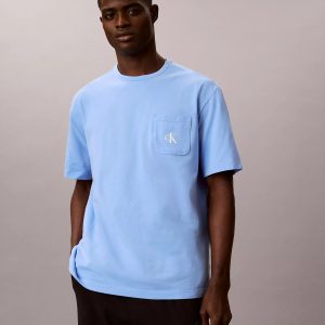 Icon Cotton Stretch Monologo Sleep Tee-Blue Descent