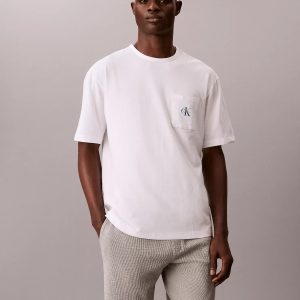 Icon Cotton Stretch Monologo Sleep Tee-Classic White