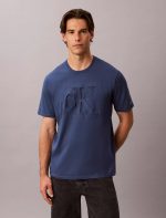 Embossed Monogram Classic T-Shirt-Dark Denim
