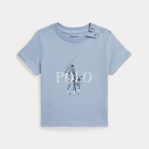 Baby Big Pony Cotton Jersey Tee-Estate Blue