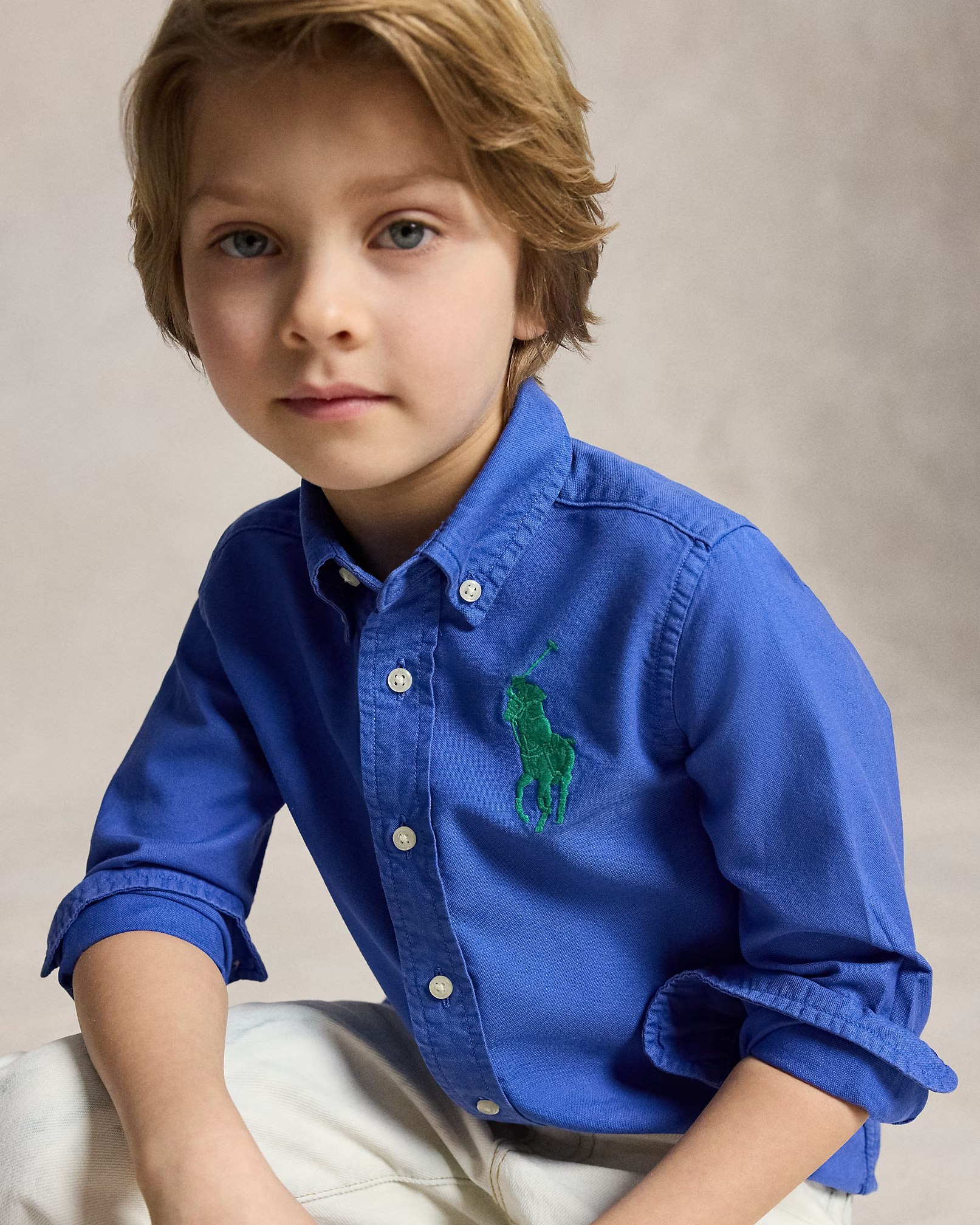 Big Pony Cotton Oxford Shirt Baby Boy/Toddler/Kids-New Iris Blue - Image 4