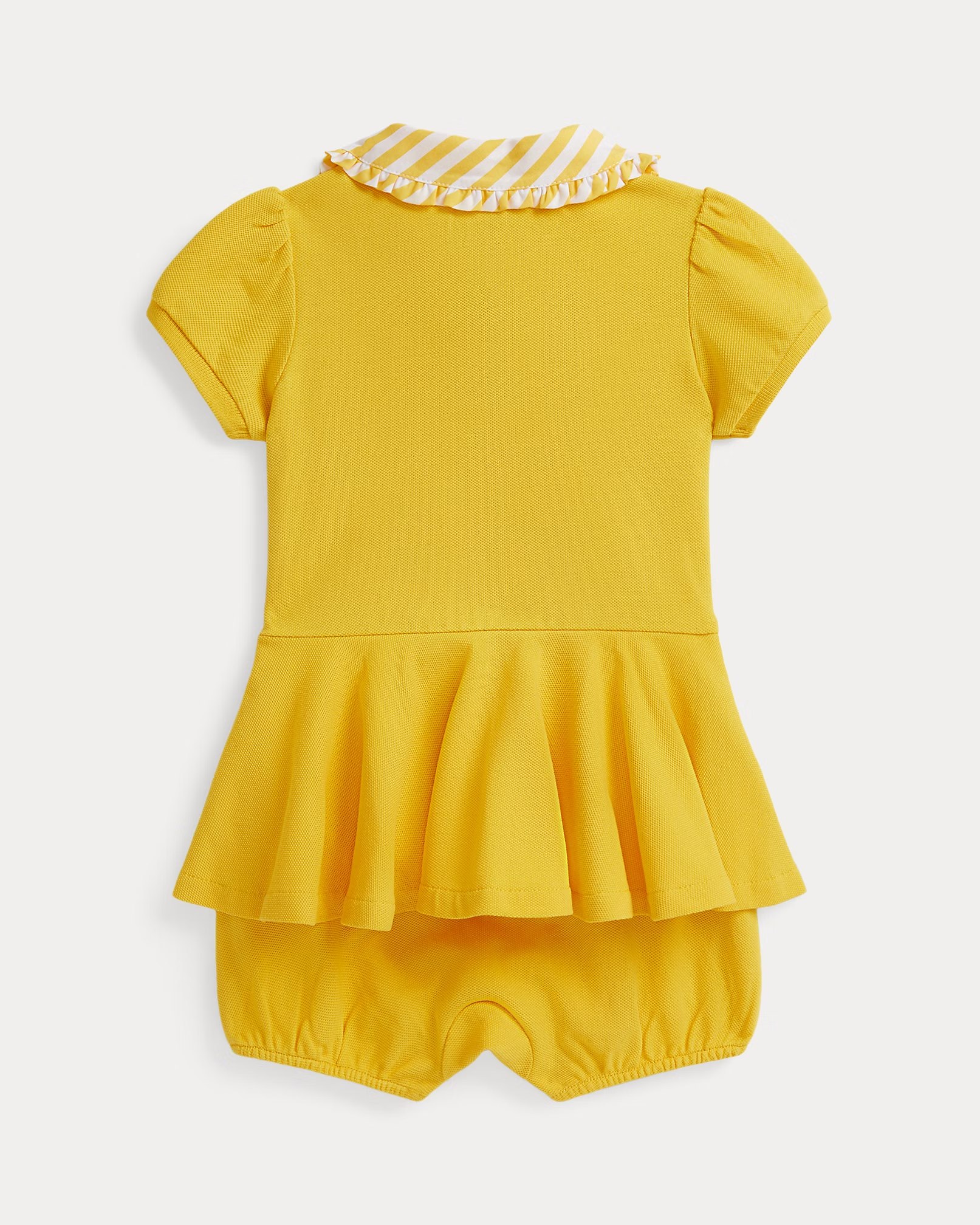 Contrast-Collar Mesh Bubble Shortall-Racing Yellow - Image 2