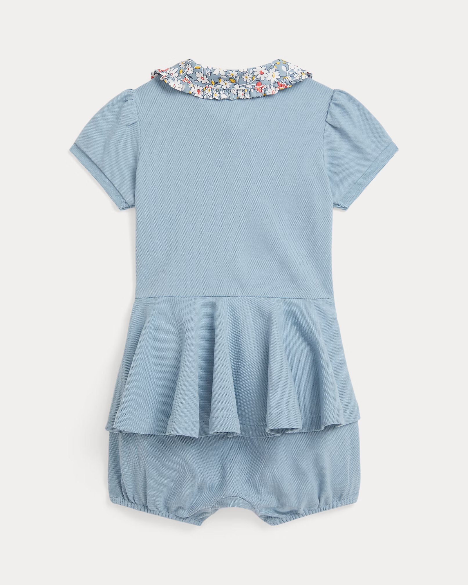 Contrast-Collar Mesh Bubble Shortall-Vessel Blue - Image 2