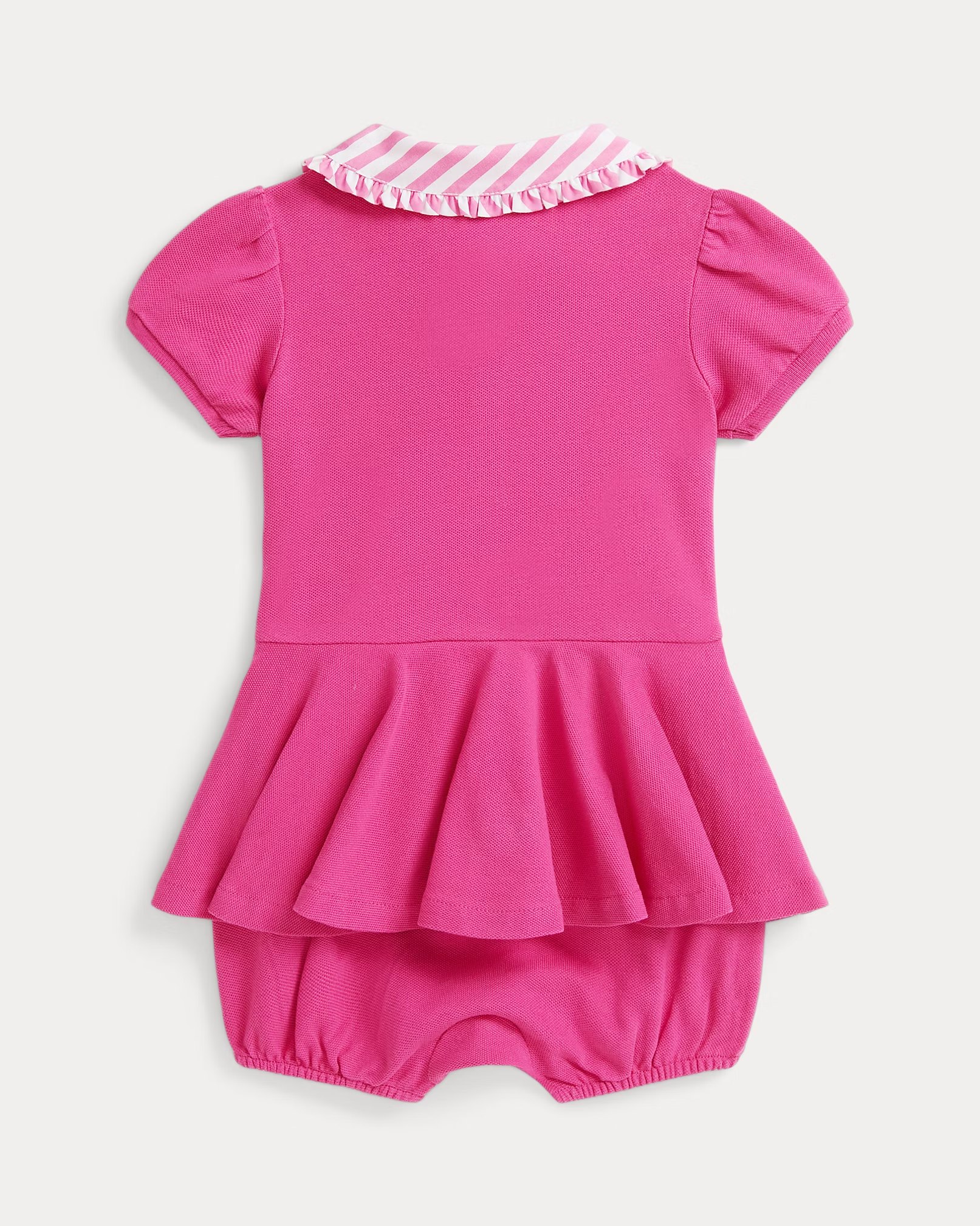 Contrast-Collar Mesh Bubble Shortall-College Pink - Image 2