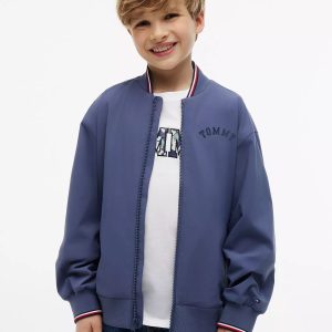 Kids' Hilfiger Logo Bomber Jacket-Faded Indigo