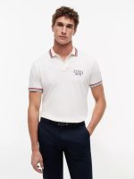 Regular Fit Tipped Smooth Cotton Polo-Ivory Petal