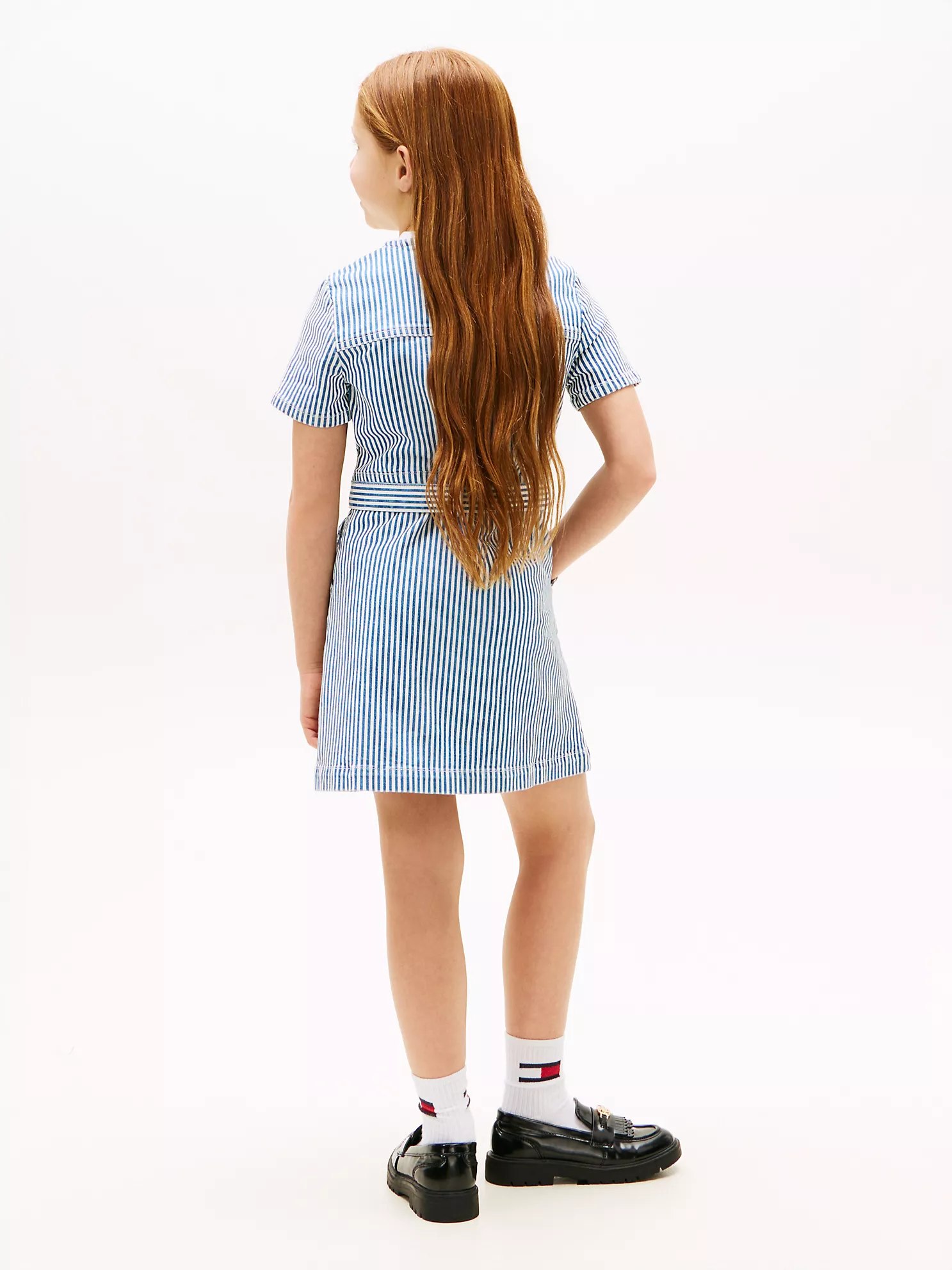 Kids' Striped Denim Dress-Stripe - Image 4
