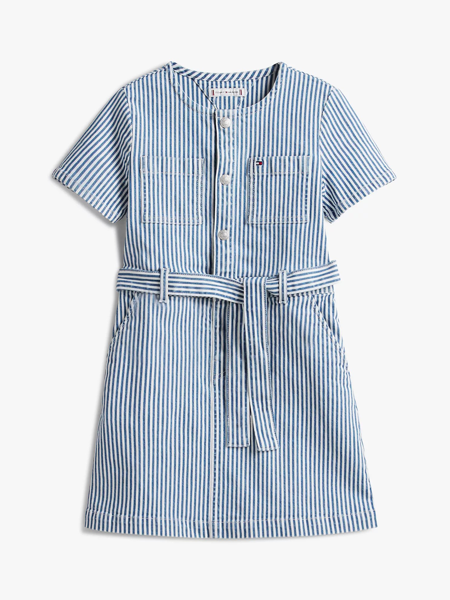 Kids' Striped Denim Dress-Stripe - Image 2