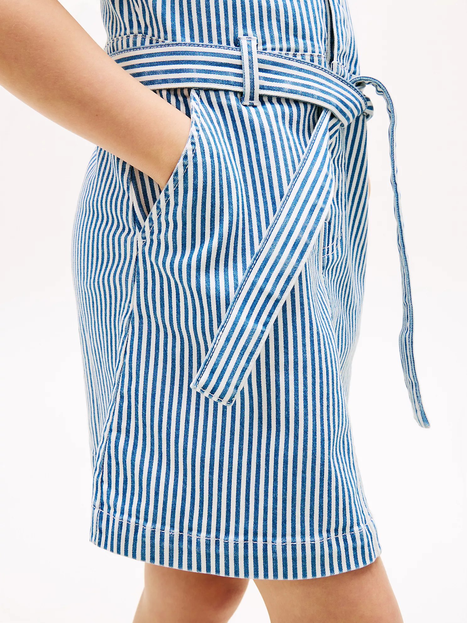Kids' Striped Denim Dress-Stripe - Image 3