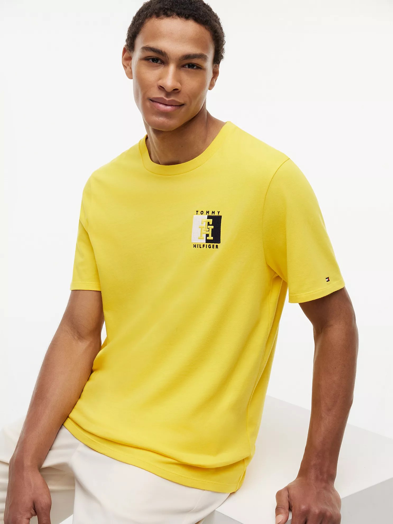 Two-Tone Flag Logo T-Shirt-Marigold Yellow - Image 2