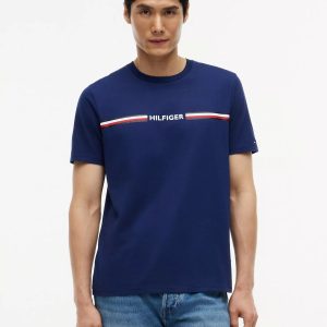 Hilfiger Signature Stripe Logo T-Shirt-Optic White (Copy)