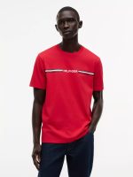 Hilfiger Signature Stripe Logo T-Shirt-Primary Red