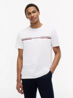 Hilfiger Signature Stripe Logo T-Shirt-Optic White