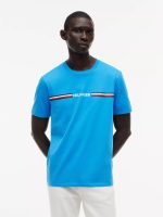 Hilfiger Signature Stripe Logo T-Shirt-Deep Sky Blue