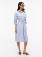 Allover Floral Striped Midi Shirtdress-Thunder Lilac
