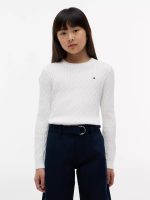 Kids' Cable Knit Sweater-Ecru