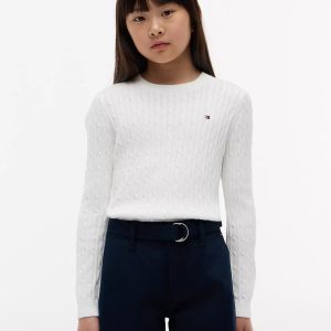 Kids' Cable Knit Sweater-Ecru