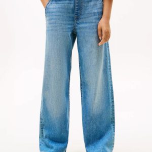 Kids' Stretch Wide Leg Utility Jean-Medium Wash
