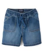 Baby And Toddler Boys Pull On Jean Shorts-blue