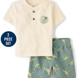 Baby And Toddler Boys Dino 2-Piece Outfit Set-NORWAY SPRUCE